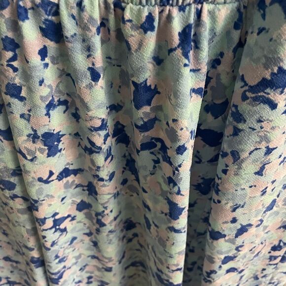 Women's Mango Blue Multi Color Floral Printed Mini Dress - Picture 11 of 13